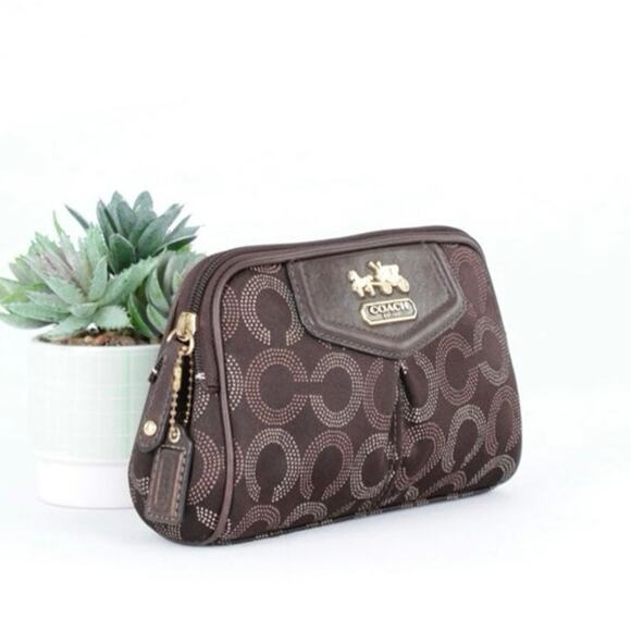 Coach Brownish C Signature Cosmetic / Makeup Bag - Picture 1 of 7
